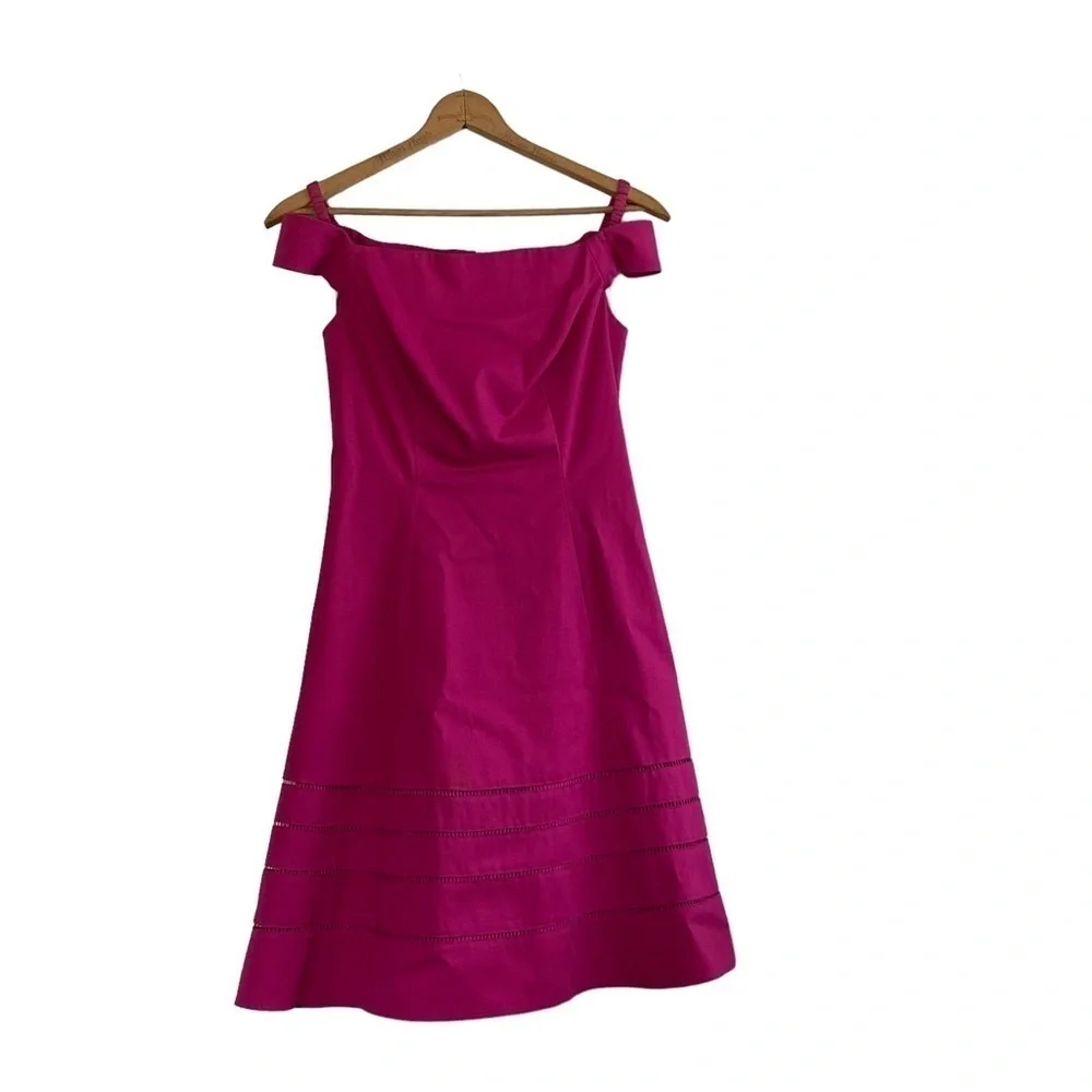 Badgley Mischka Barbie Pink Off-Shoulder Dress Size 6 - Picture 1 of 8